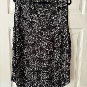 Torrid Black and White Citrus Print Blouse